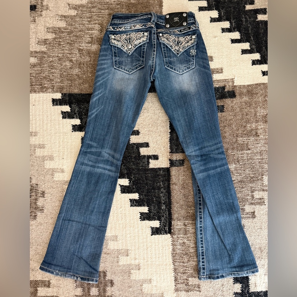 Miss Me Embellished Blue Flare Jeans